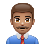 Whatsapp design of the man office worker: medium skin tone emoji verson:2.23.2.72