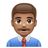 Whatsapp design of the man office worker: medium skin tone emoji verson:2.23.2.72