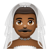 Whatsapp design of the man with veil: medium-dark skin tone emoji verson:2.23.2.72