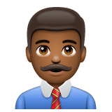 Whatsapp design of the man office worker: medium-dark skin tone emoji verson:2.23.2.72