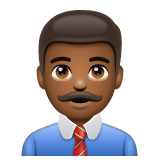 Whatsapp design of the man office worker: medium-dark skin tone emoji verson:2.23.2.72