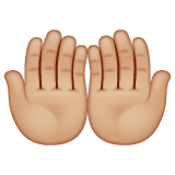 Whatsapp design of the palms up together: medium-light skin tone emoji verson:2.23.2.72