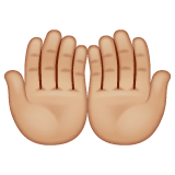 Whatsapp design of the palms up together: medium-light skin tone emoji verson:2.23.2.72