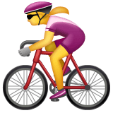 Whatsapp design of the woman biking emoji verson:2.23.2.72