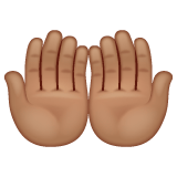 Whatsapp design of the palms up together: medium skin tone emoji verson:2.23.2.72