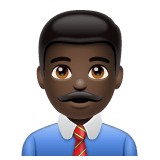Whatsapp design of the man office worker: dark skin tone emoji verson:2.23.2.72