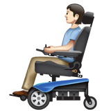 Whatsapp design of the person in motorized wheelchair: light skin tone emoji verson:2.23.2.72