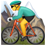 Whatsapp design of the person mountain biking emoji verson:2.23.2.72
