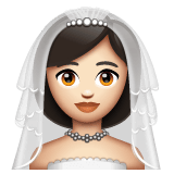 Whatsapp design of the woman with veil: light skin tone emoji verson:2.23.2.72