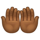 Whatsapp design of the palms up together: medium-dark skin tone emoji verson:2.23.2.72