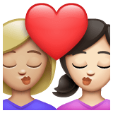 Whatsapp design of the kiss: woman woman medium-light skin tone light skin tone emoji verson:2.23.2.72