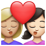 Whatsapp design of the kiss: woman woman medium-light skin tone light skin tone emoji verson:2.23.2.72