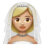 Whatsapp design of the woman with veil: medium-light skin tone emoji verson:2.23.2.72