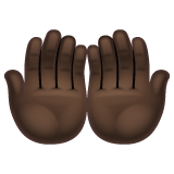 Whatsapp design of the palms up together: dark skin tone emoji verson:2.23.2.72