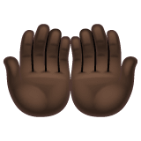 Whatsapp design of the palms up together: dark skin tone emoji verson:2.23.2.72