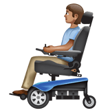 Whatsapp design of the person in motorized wheelchair: medium skin tone emoji verson:2.23.2.72