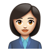 Whatsapp design of the woman office worker: light skin tone emoji verson:2.23.2.72