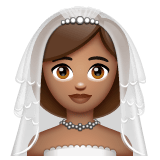 Whatsapp design of the woman with veil: medium skin tone emoji verson:2.23.2.72