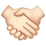 Whatsapp design of the handshake: light skin tone emoji verson:2.23.2.72