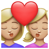 Whatsapp design of the kiss: woman woman medium-light skin tone emoji verson:2.23.2.72
