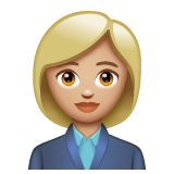 Whatsapp design of the woman office worker: medium-light skin tone emoji verson:2.23.2.72