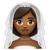 Whatsapp design of the woman with veil: medium-dark skin tone emoji verson:2.23.2.72