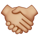 Whatsapp design of the handshake: medium-light skin tone emoji verson:2.23.2.72