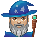 Whatsapp design of the man mage: medium-light skin tone emoji verson:2.23.2.72