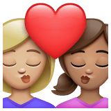 Whatsapp design of the kiss: woman woman medium-light skin tone medium skin tone emoji verson:2.23.2.72