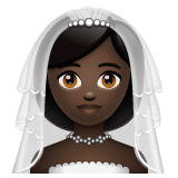 Whatsapp design of the woman with veil: dark skin tone emoji verson:2.23.2.72