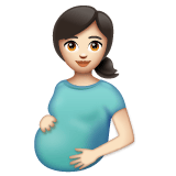 Whatsapp design of the pregnant woman: light skin tone emoji verson:2.23.2.72