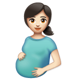 Whatsapp design of the pregnant woman: light skin tone emoji verson:2.23.2.72