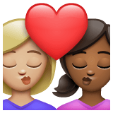 Whatsapp design of the kiss: woman woman medium-light skin tone medium-dark skin tone emoji verson:2.23.2.72