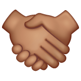 Whatsapp design of the handshake: medium skin tone emoji verson:2.23.2.72