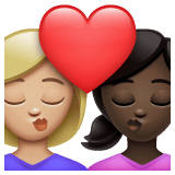 Whatsapp design of the kiss: woman woman medium-light skin tone dark skin tone emoji verson:2.23.2.72