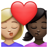 Whatsapp design of the kiss: woman woman medium-light skin tone dark skin tone emoji verson:2.23.2.72