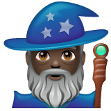Whatsapp design of the man mage: dark skin tone emoji verson:2.23.2.72