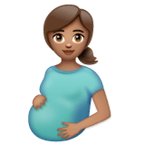Whatsapp design of the pregnant woman: medium skin tone emoji verson:2.23.2.72