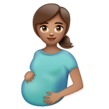 Whatsapp design of the pregnant woman: medium skin tone emoji verson:2.23.2.72