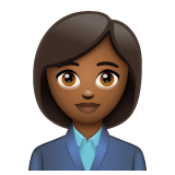 Whatsapp design of the woman office worker: medium-dark skin tone emoji verson:2.23.2.72