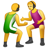 Whatsapp design of the people wrestling emoji verson:2.23.2.72