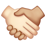 Whatsapp design of the handshake: light skin tone medium-light skin tone emoji verson:2.23.2.72
