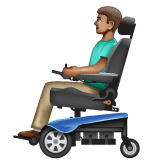 Whatsapp design of the man in motorized wheelchair: medium skin tone emoji verson:2.23.2.72