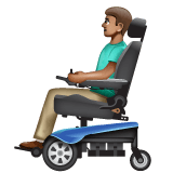 Whatsapp design of the man in motorized wheelchair: medium skin tone emoji verson:2.23.2.72