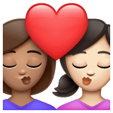 Whatsapp design of the kiss: woman woman medium skin tone light skin tone emoji verson:2.23.2.72