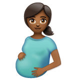 Whatsapp design of the pregnant woman: medium-dark skin tone emoji verson:2.23.2.72