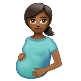 Whatsapp design of the pregnant woman: medium-dark skin tone emoji verson:2.23.2.72