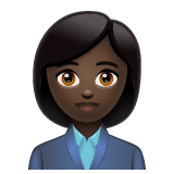 Whatsapp design of the woman office worker: dark skin tone emoji verson:2.23.2.72