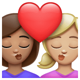 Whatsapp design of the kiss: woman woman medium skin tone medium-light skin tone emoji verson:2.23.2.72