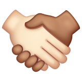 Whatsapp design of the handshake: light skin tone medium skin tone emoji verson:2.23.2.72
